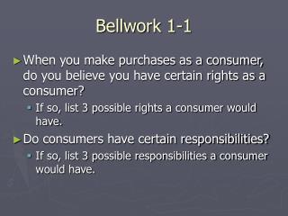 Bellwork 1-1
