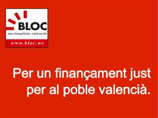 Per un finançament just per al poble valencià.