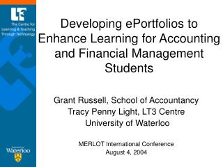 Developing ePortfolios to Enhance Learning for Accounting and Financial Management Students