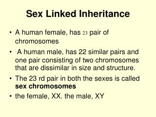 Sex Linked Inheritance