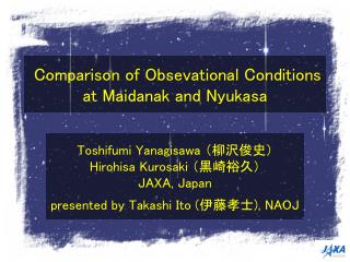 Comparison of Obsevational Conditions at Maidanak and Nyukasa