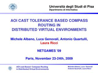 Universit à degli Studi di Pisa Dipartimento di Informatica