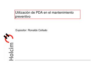 Utilización de PDA en el mantenimiento preventivo