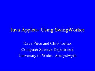 Java Applets- Using SwingWorker