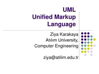 UML Unified Markup Language