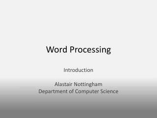 Word Processing