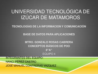 UNIVERSIDAD TECNOLÓGICA DE IZÚCAR DE MATAMOROS