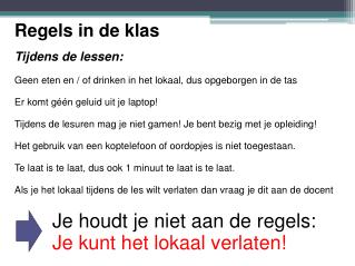 Regels in de klas