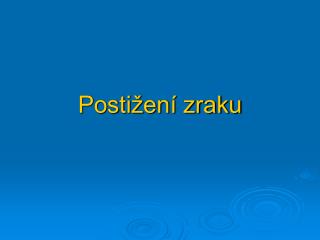 Postižení zraku