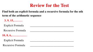 Review for the Test