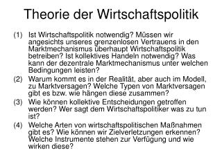 Theorie der Wirtschaftspolitik