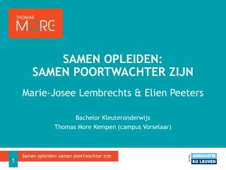 Samen opleiden : samen poortwachter zijn