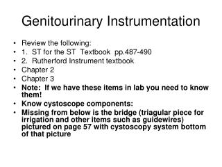 Genitourinary Instrumentation