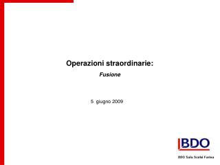 Operazioni straordinarie: Fusione