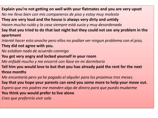 Explain you’re not getting on well with your flatmates and you are very upset