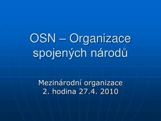 OSN – Organizace spojených národů