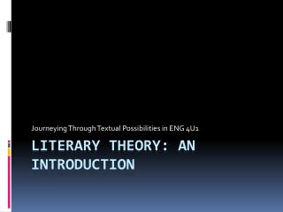 Literary Theory: An Introduction