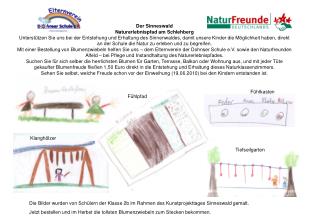 Die Bilder wurden von Schülern der Klasse 2b im Rahmen des Kunstprojekttages Sinneswald gemalt.