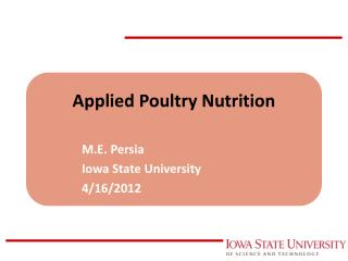 Applied Poultry Nutrition