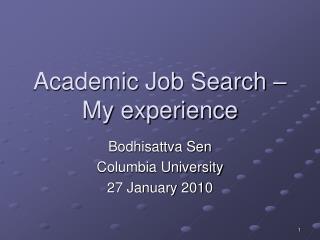 Academic Job Search – My experience