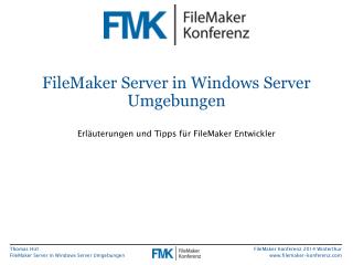 FileMaker Server in Windows Server Umgebungen