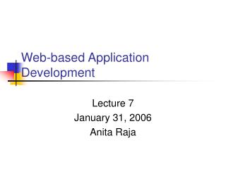 Web-based Application Development