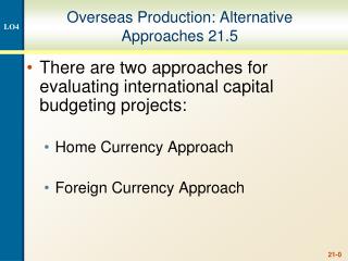 Overseas Production: Alternative Approaches 21.5