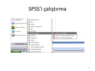 SPSS’i çalıştırma
