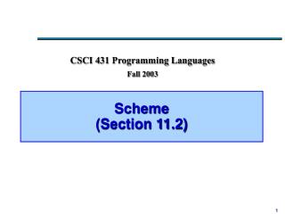 Scheme (Section 11.2)