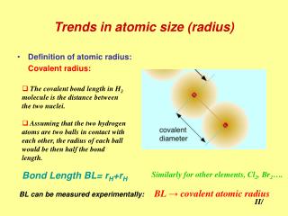 Trends in atomic size (radius)