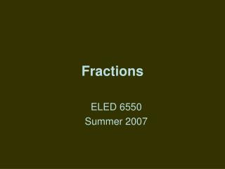 Fractions