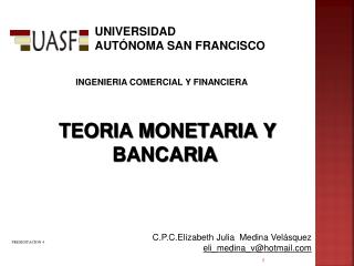 TEORIA MONETARIA Y BANCARIA