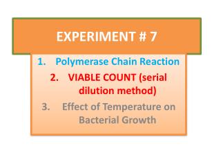 EXPERIMENT # 7