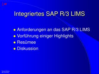 Integriertes SAP R/3 LIMS