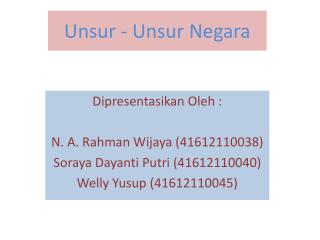 Unsur - U nsur Negara