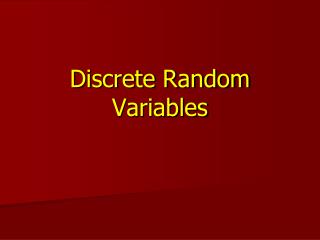 Discrete Random Variables