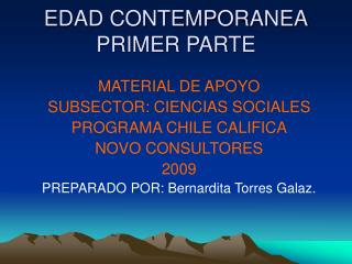 EDAD CONTEMPORANEA PRIMER PARTE