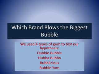 Which Brand Blows the Biggest Bubble