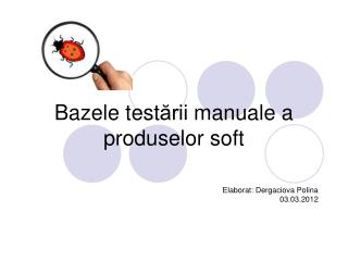 Bazele test ării manuale a produselor soft