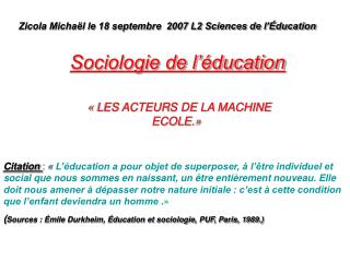 Sociologie de l’éducation