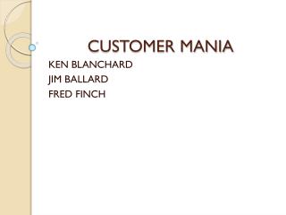 CUSTOMER MANIA