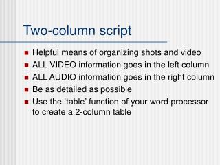 Two-column script