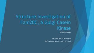Structure Investigation of Fam20C, A Golgi Casein Kinase