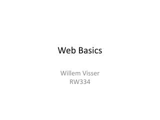 Web Basics