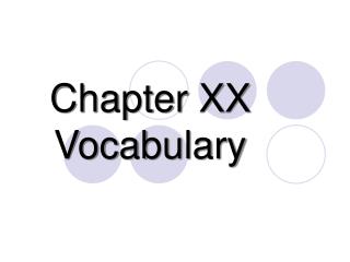 Chapter XX Vocabulary