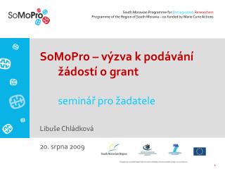 SoMoPro – výzva k podávání žádostí o grant seminář pro žadatele