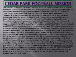 CEDAR PARK FOOTBALL MISSION