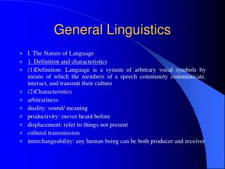 General Linguistics