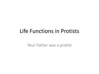 Life Functions in Protists