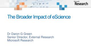 The Broader Impact of eScience